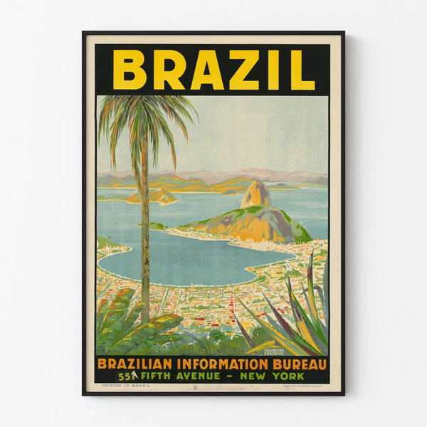 Vintage poster Brazil landscape Rio de Janeiro wall decoration