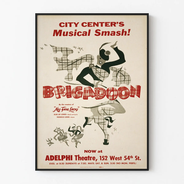 Vintage musical poster Brigadoon for wall decoration