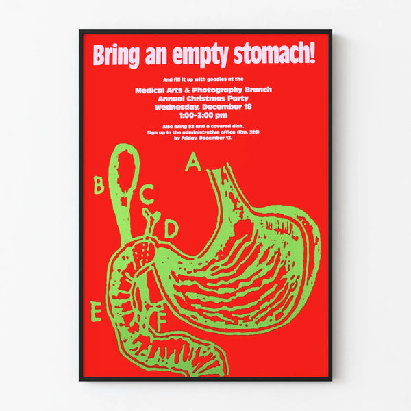 Vintage Poster of the Stomach for Medical Wall Decoration