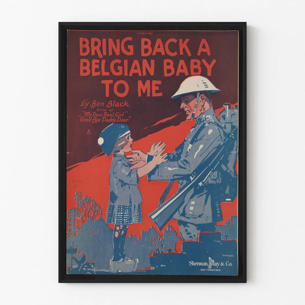 Vintage poster Bring Back a Belgian Baby to Me - Nostalgic wall decoration