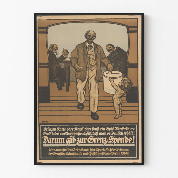 German vintage poster for fundraising for the Oberschlesien region