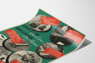 Vintage poster with brush care tips