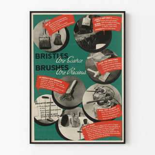 Vintage poster with brush care tips