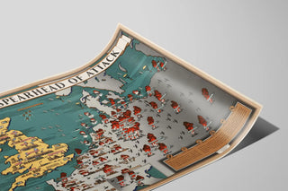 Vintage Poster of the British Map « Britain Spearhead of Attack » — artwork view