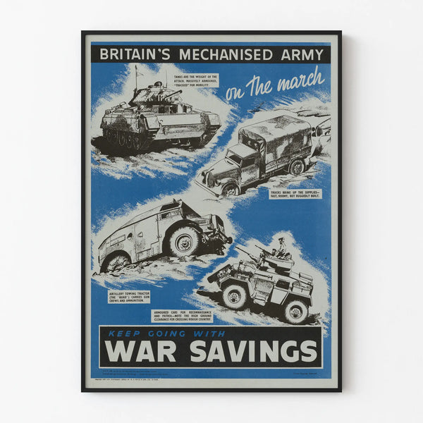 Vintage British mechanized army poster - military wall decoration