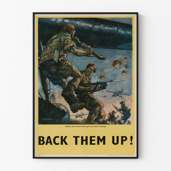 Vintage British Airborne Army Military Poster - Historical Military Wall Decoration