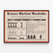 Vintage Britain’s Wartime Wardrobe Poster - Rationing Clothing Illustration — framed artwork on a wall