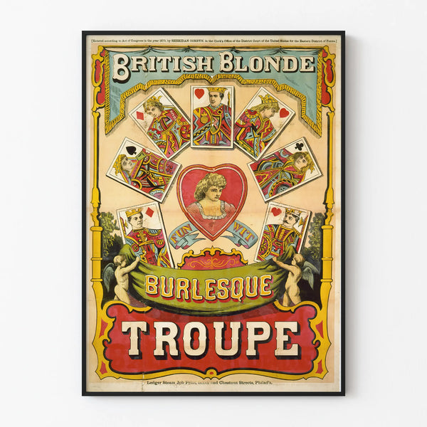 Vintage British Blonde Burlesque Troupe Poster Wall Decoration