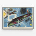 Vintage poster of British bombers raids in Germany 1941 — framed artwork on a wall