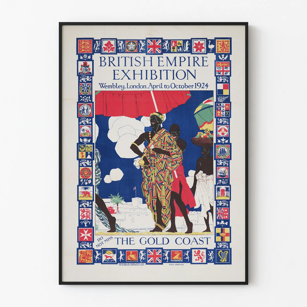 Vintage Poster British Empire Exhibition Wembley 1924 Gold Coast