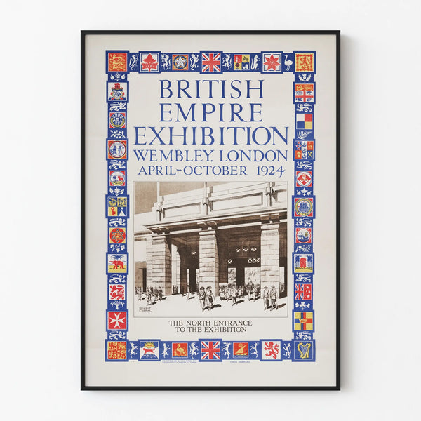 Vintage British Empire Exhibition 1924 Poster - Historic Wall Decoration