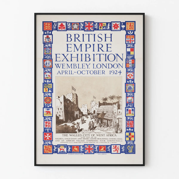 British Empire Exhibition Wembley 1924 Poster Vintage Wall Decoration