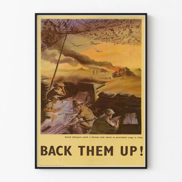 Vintage British Military Poster - Field Guns in Action