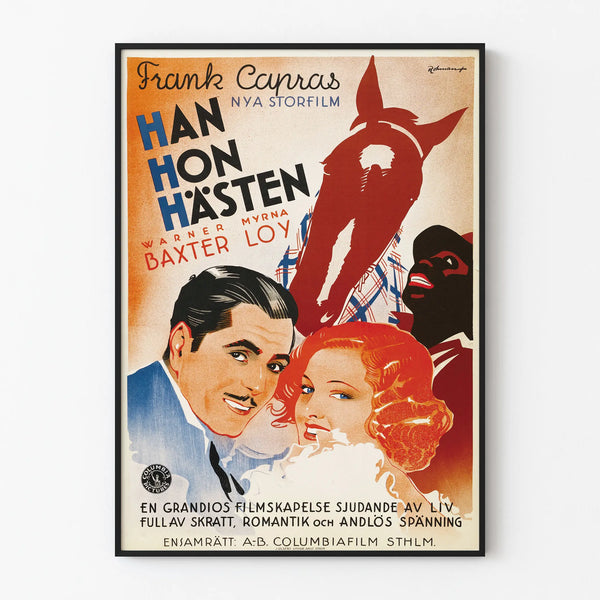 Vintage poster of the film Han Hon Hästen by Frank Capra
