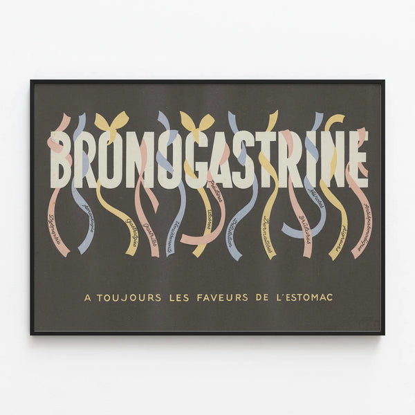 Vintage Bromogastrine decorative poster for original wall decoration — framed artwork on a wall