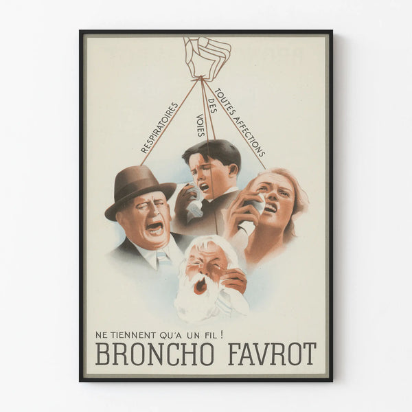 Vintage poster Broncho Favrot wall decoration health and respiration