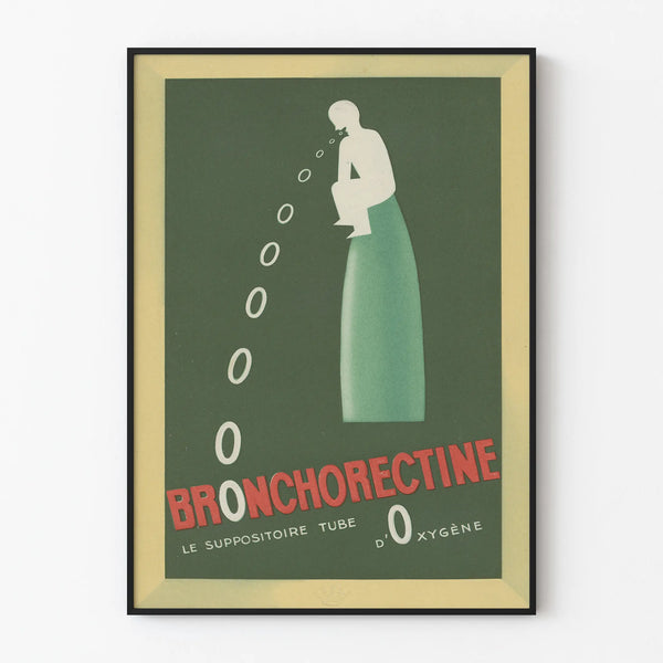 Vintage poster Bronchorectine wall decoration health retro