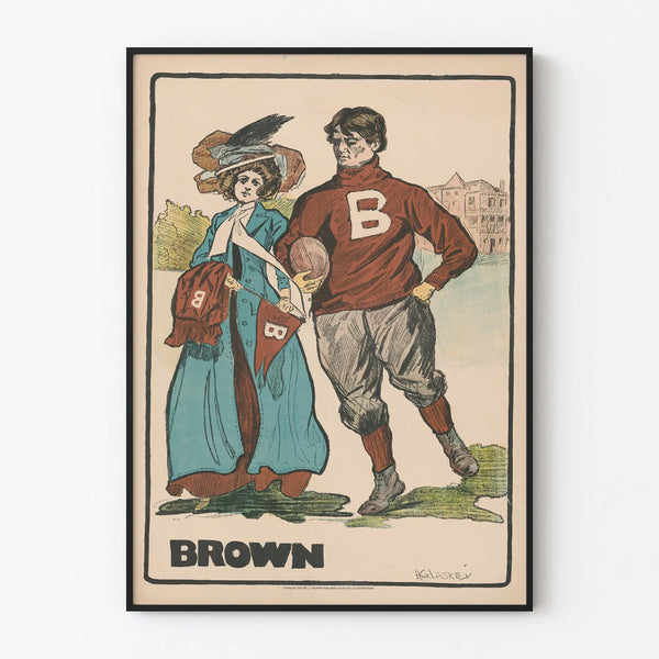 Vintage Brown team poster in sporty and elegant attire