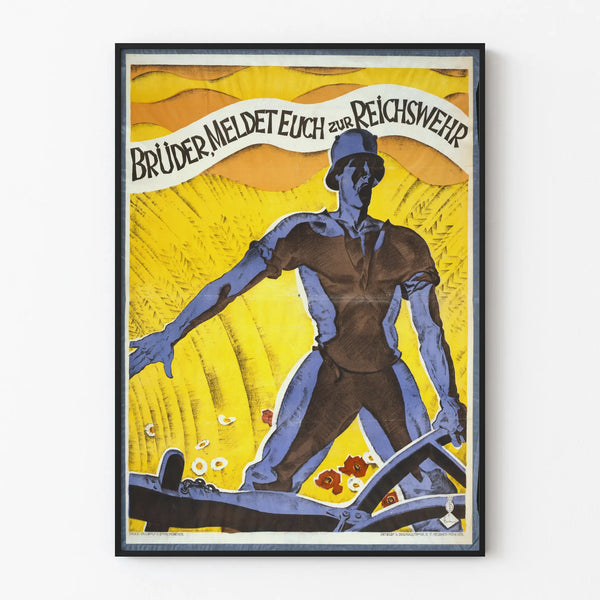 Vintage Reichswehr recruitment poster - Wall decoration