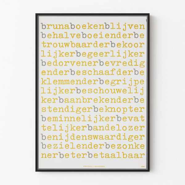 Abstract Typographic Poster in Gray and Yellow