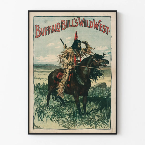Vintage Buffalo Bill's Wild West Poster Wall Decoration Western