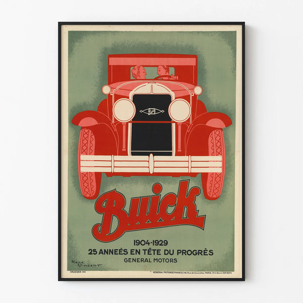 Vintage Buick Poster 1904-1929 - 25 Years of Automotive Progress