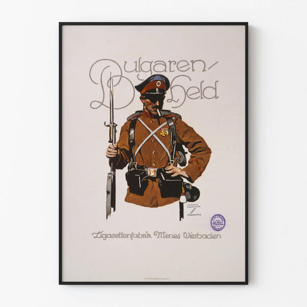 Vintage Bulgarian Military Hero Poster - Retro Wall Decoration