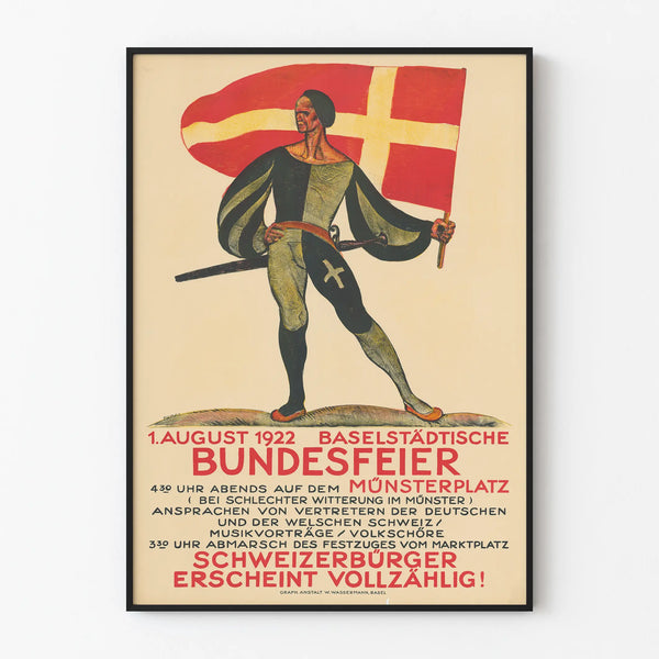 Vintage poster Bundesfeier 1922 Swiss National Day wall decoration