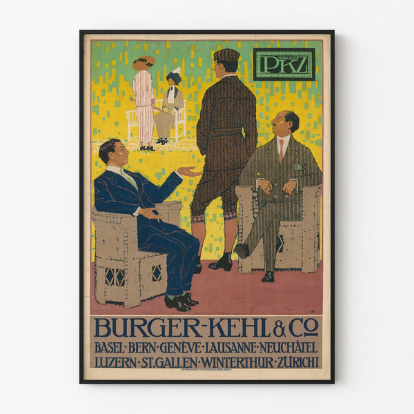 Vintage Burger-Kehl & Co Poster – Elegant Retro Wall Decoration