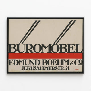 Vintage Office Poster Furniture Edmund Boehm & Co — framed artwork on a wall