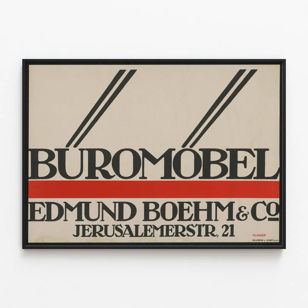 Vintage Office Poster Furniture Edmund Boehm & Co — framed artwork on a wall