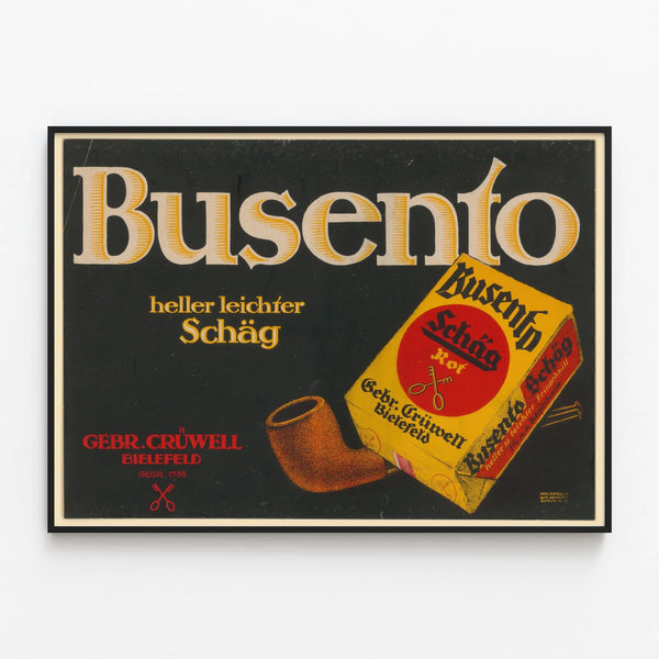 Vintage Busento Schäg Poster for Retro Wall Decoration — framed artwork on a wall