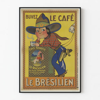 Vintage Poster Café Torrefié Le Brésilien Marseille