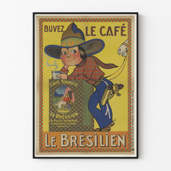 Vintage Poster Café Torrefié Le Brésilien Marseille