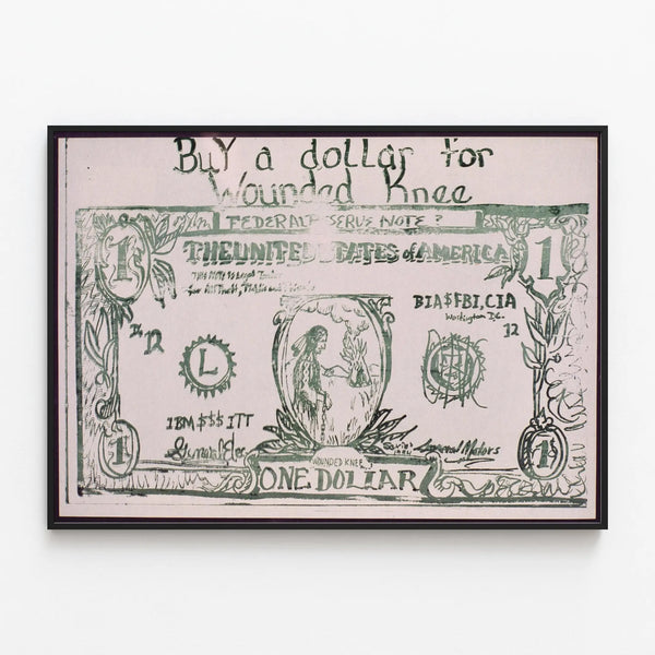 Poster Buy a Dollar for Wounded Knee - Engaged Wall Decoration — framed artwork on a wall
