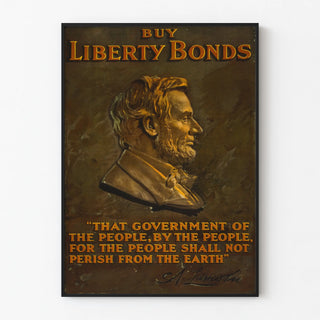 Vintage Poster for Buying Liberty Bonds with Portrait of Abraham Lincoln