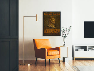 Vintage Poster for Buying Liberty Bonds with Portrait of Abraham Lincoln