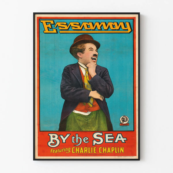 Vintage poster By the Sea with Charlie Chaplin