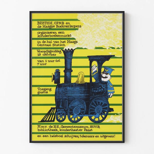 Vintage poster for children's book market wall decoration