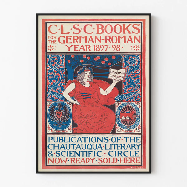 Vintage Poster C.L.S.C Books - Literary Wall Decoration 1897-98