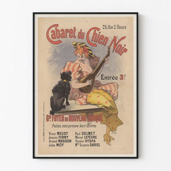 Vintage Poster of the Black Dog Cabaret - Retro Wall Decoration