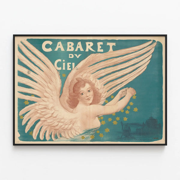 Vintage Poster of the Cabaret du Ciel - Elegant Wall Decoration — framed artwork on a wall