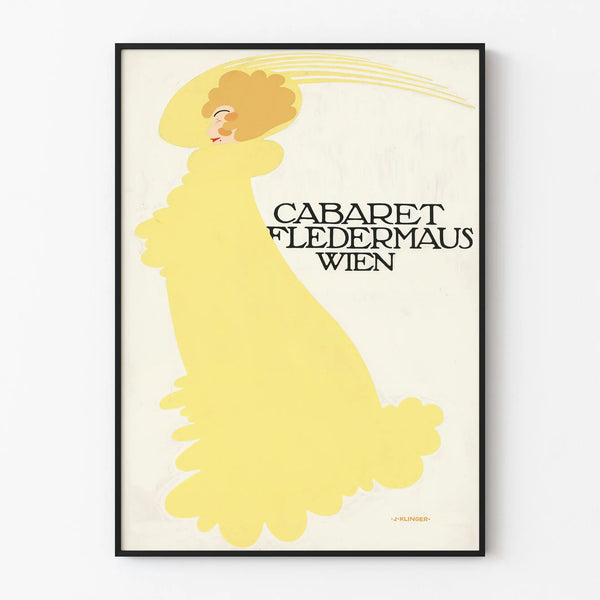 Vintage wall decoration poster of Fledermaus cabaret in Vienna by J. Klinger