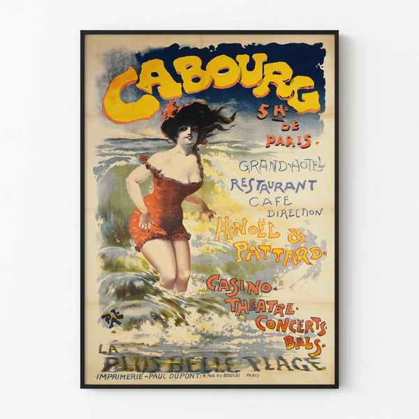 Vintage Cabourg Beach Poster - Retro Wall Decoration