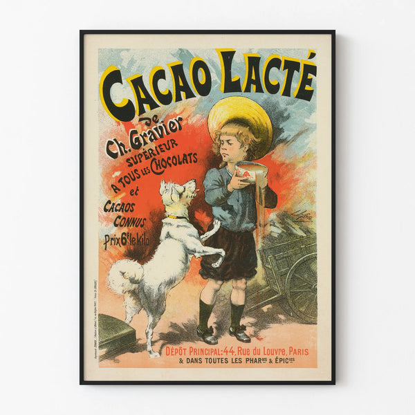Vintage Poster Cacao Lacté Ch. Gravier - Retro Wall Decoration