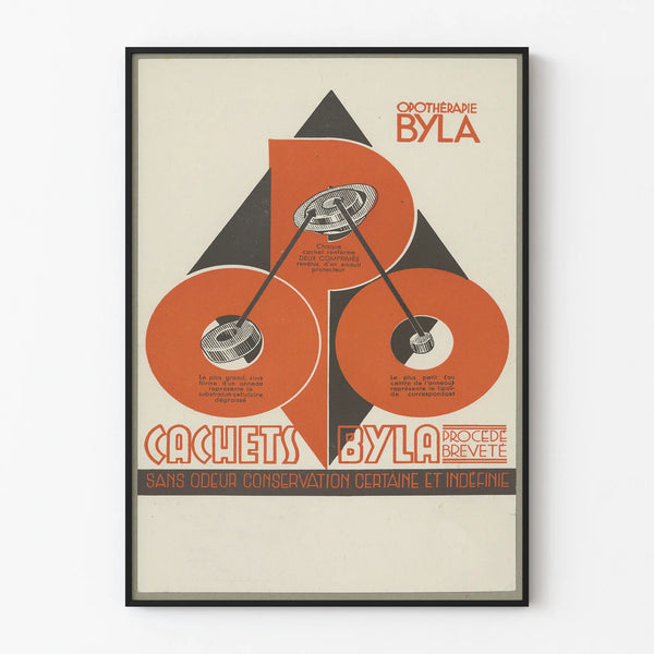Vintage poster Cachets Byla for wall decoration