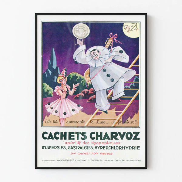 Vintage advertising poster Cachets Charvoz aperitif digestif