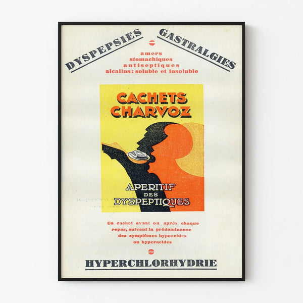 Vintage Poster Cachets Charvoz for Dyspepsies and Gastralgias
