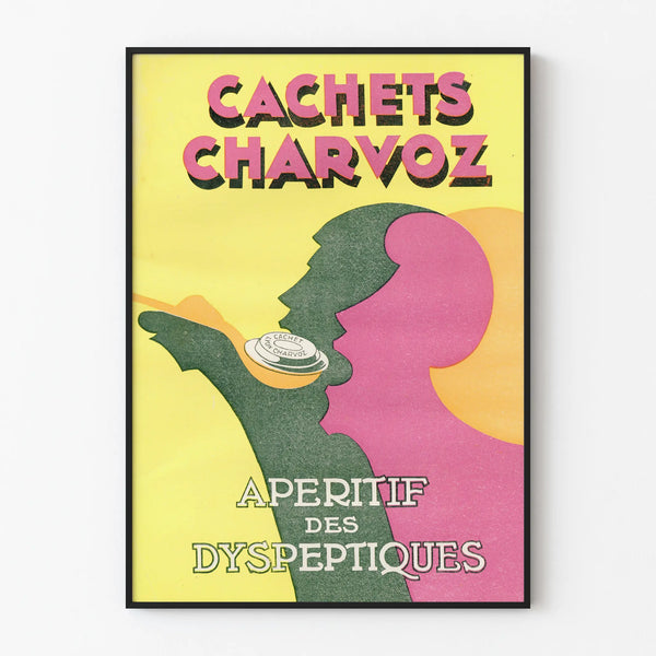 Vintage Poster Cachets Charvoz - Dyspeptics' Aperitif