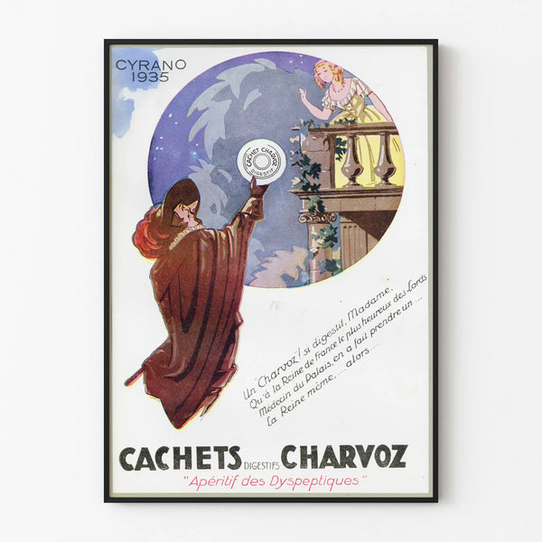 Vintage poster Cachets Digestifs Charvoz 1935 retro wall decoration